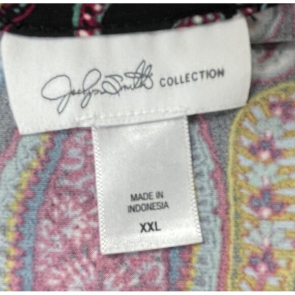 Jaclyn Smith XXL Womens Wrap Blouse Purple Paisley Pattern Whimsigoth - Picture 3 of 10